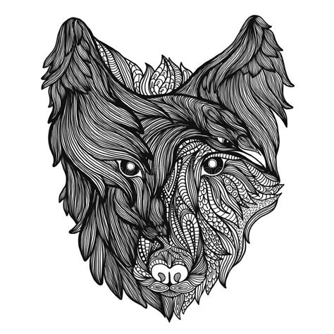 Wolf and Raven Art Illustration Stock Vector - Illustration of predator, mystical: 141126467