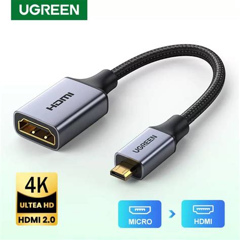 UGREEN รน 10553 อะแดปเตอรแปลง Micro HDMI Male to HDMI Female