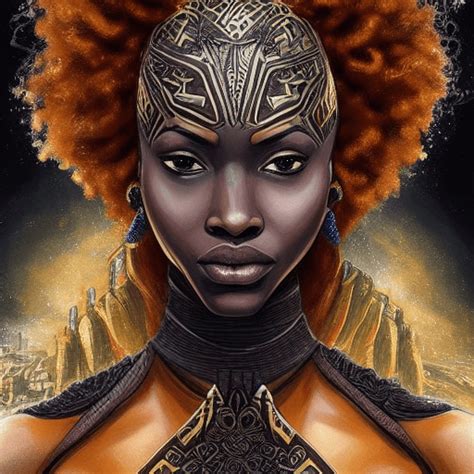 Belle Fille Brune Black Panther Et Wakanda Inspir E Du Style Reine