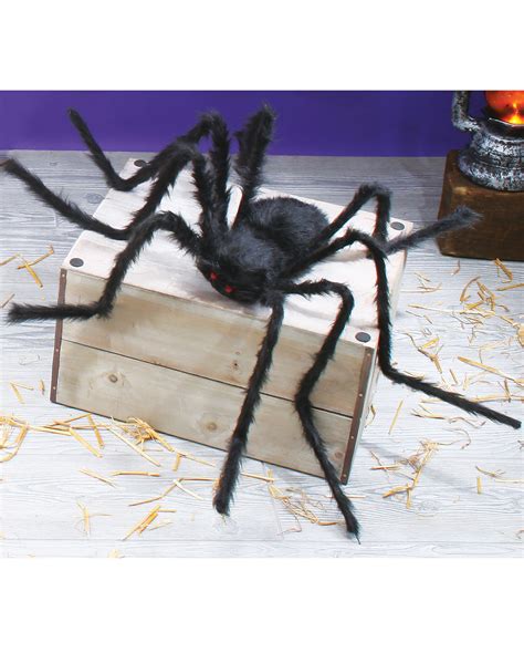 Schwarze Riesenspinne 127cm Haarige Spinne Als Halloweendeko Horror