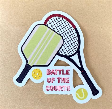 Pickleball Tennis Battle Of The Courts Sticker Etsy