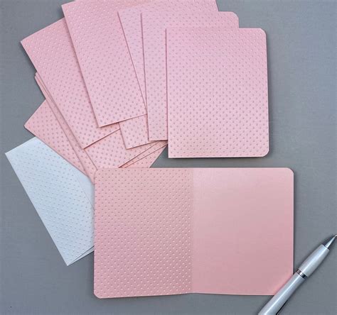 Polka Dot Note Cards Pearlized Pink Note Cards Hand Etsy UK