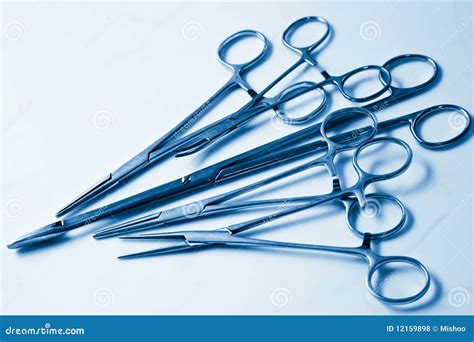 Medical clamps stock photo. Image of scalpel, forceps - 12159898