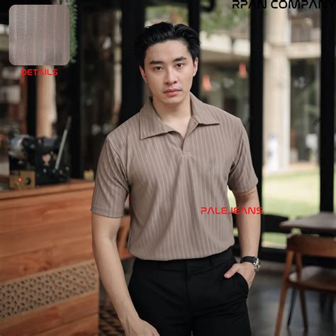 Jual Polo Shirt Knit Pria Korean Knit Baju Polo Shirt Pria Salur