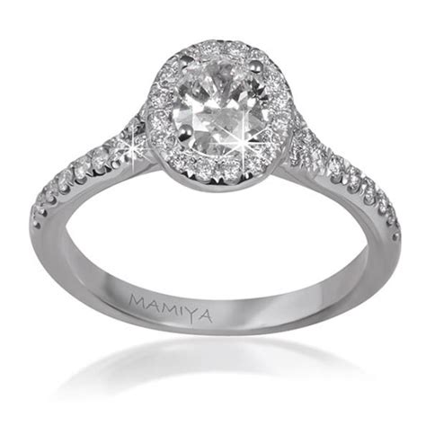 Diamond Rings: Oval Halo Diamond Ring | Mamiya Diamonds