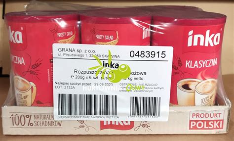 Inka Klasyczna Kawa rozpuszczalna zbożowa 200g karton