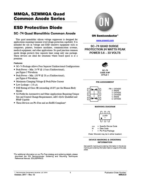 MMQA27VT1G Datasheet PDF ESD Protection Diode