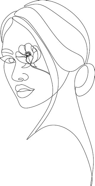 Premium Vector Floral Pastel Woman Abstract Line Face One Line Drawing