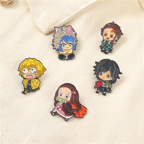 Anime Demon Slayer Enamel Lapel Pin Badge Kanroji Nezuko Tanjirou