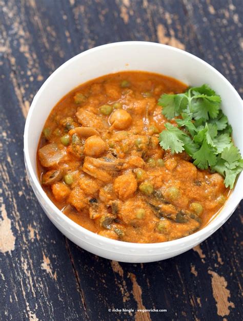 Mushroom Matar Masala Vegan Richa