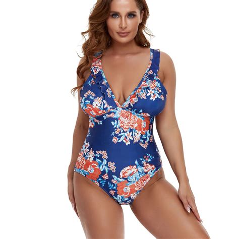 New Plus Size Swimwear Women Sexy 1 Piece Swimsuit Bikini Beachwear