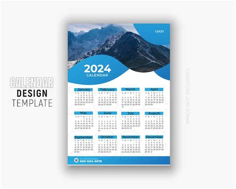 Premium Vector Modern New Year Calendar Design Template 2024