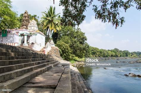 Lowangle Shot Of Stone Steps At The Holy Site Of Srirangapattana Ghat