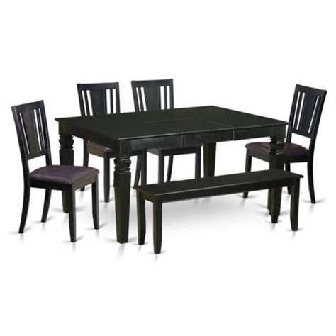 East West Furniture Weston 6 Piece Wood Dinette Table Set In Black 1