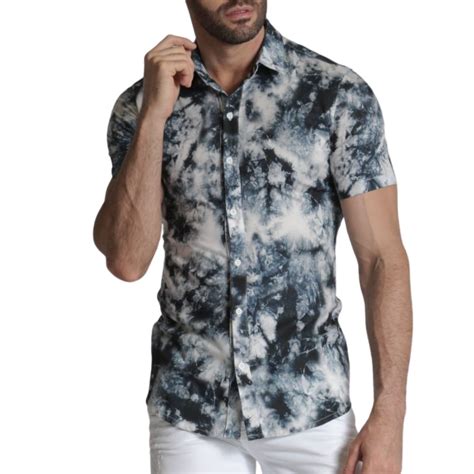 Camisa Masculina Tie Dye Slim Fit C Elastano Mazzini Pargan