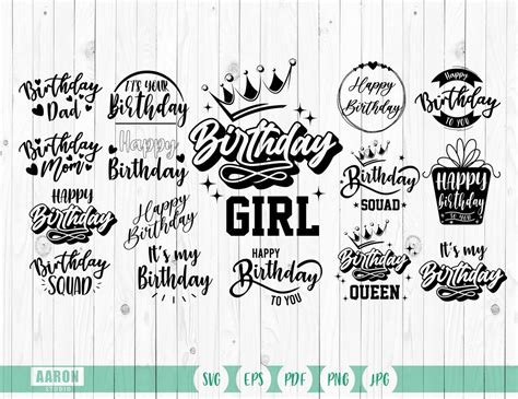 Feliz Cumplea Os Svg Archivos Feliz Cumplea Os Svg Paquete Etsy