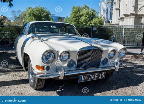 Vintage White Jaguar Car at Motorclassica Editorial Stock Image - Image ...