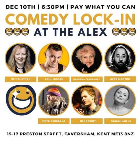 Comedy Lock In At The Alex At The Alexander Centre Event Tickets From