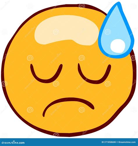 Disappointed emoji stock illustration. Illustration of head - 271858608