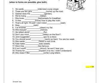 Gerund Vs To Infinitive Worksheet 0 Hot Sex Picture