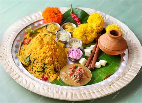 Premium Photo Onam Feast Eating Onasadya In Banana Leaf During The