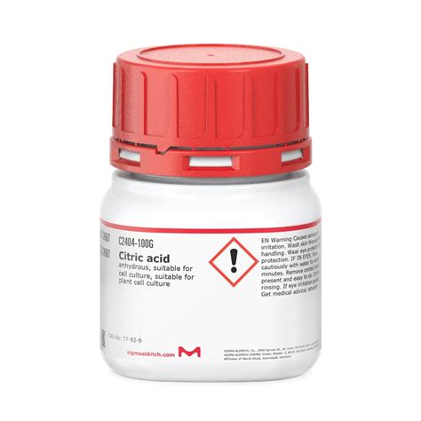 Sigma Aldrich C2404 Citric Acid Anhydrous 100 Gr