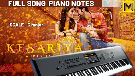 Kesariya Tera Piano Notes Keyboard Notes Arijit Singh Brahmastra