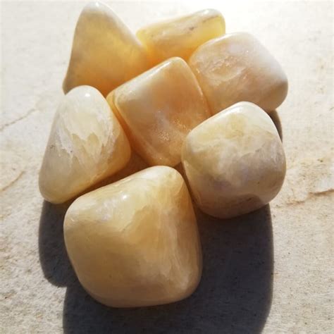 Yellow Calcite Tumbled Stone Crystal 1 Piece 10 20mm Etsy