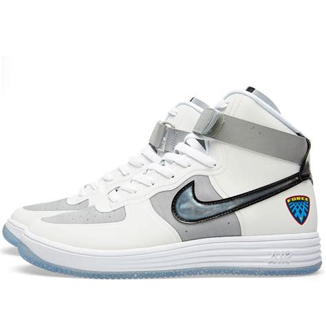 Nike Lunar Force 1 Hi Wow QS White & Metallic Silver | END.