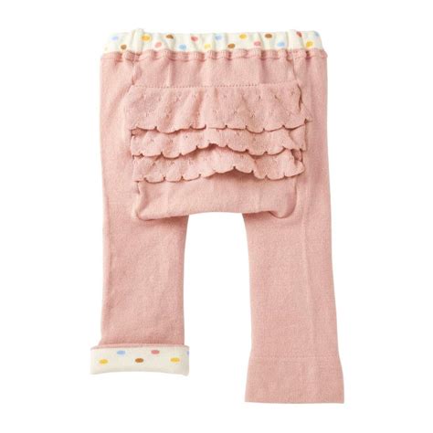 ミキハウス おしりフリル 分丈ベビースパッツ ピンク アイボリー S cm M cm L cm ホットビスケッツ HOT BISCUITS