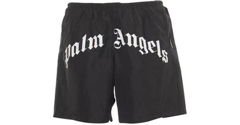 Palm Angels Logo Beach Shorts In Black For Men Save 26 Lyst