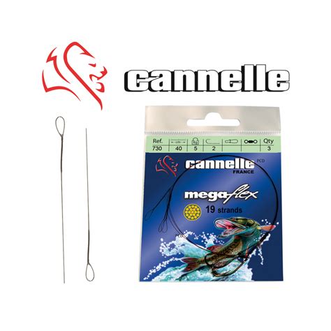 BAS DE LIGNE ACIER CANNELLE MEGAFLEX C735 70CM PAR 3 PECHE CARNASSIERS