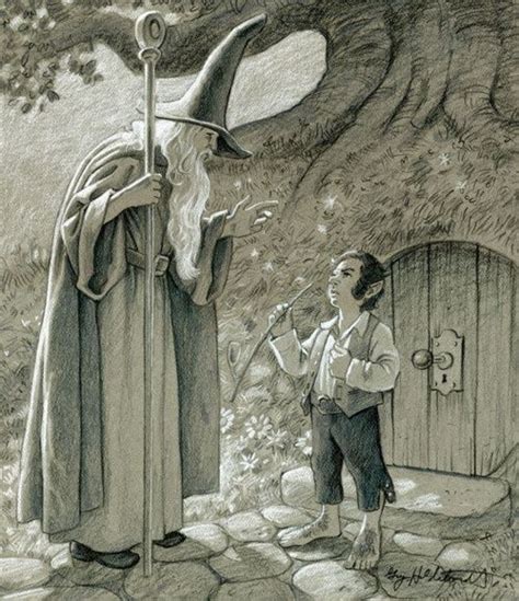 Gandalf And Bilbo By Greg Hildebrandt Tolkien O Hobbit Senhor Dos Aneis