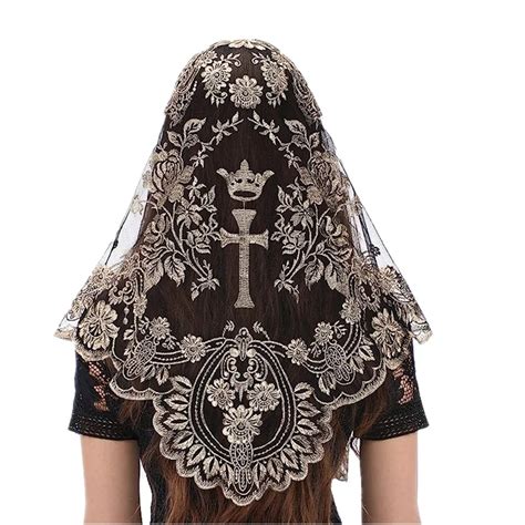 Velo De Boda Nupcial Para Mujer Mantilla De Encaje Bordado Cruzado