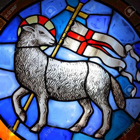 Lamb Of God Stained Glass In Cathedral In Florence 18 Th Century