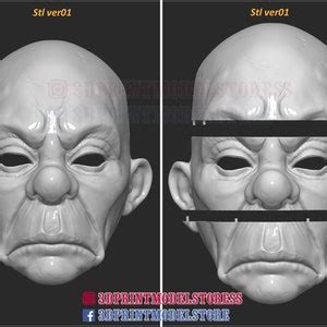 3d Print File Joker Dark Knight Cosplay Clown Mask Bozo Mask STL File