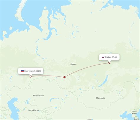 All Flight Routes From Chelyabinsk To Talakan CEK To TLK Flight Routes