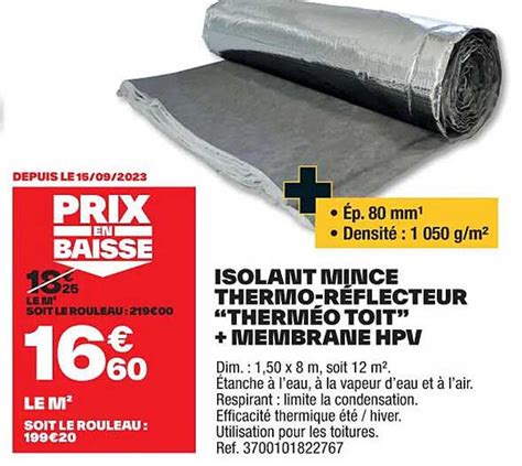 Promo Isolant Mince Thermo réflecteur therméo Toit Membrane Hpv