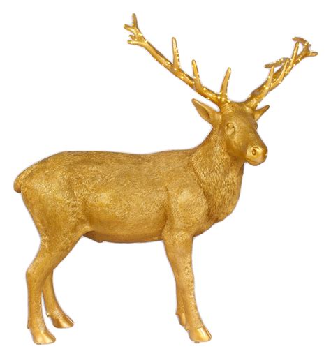 Golden Reindeer Statue Large Christmas Decor