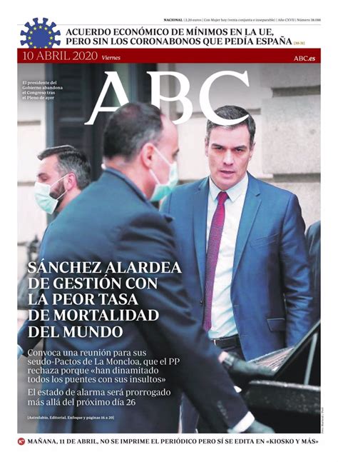 Las Portadas De Los Periódicos Del Viernes 10 De Abril De 2020