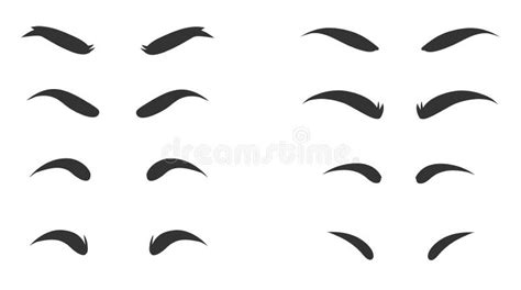 Eyebrows Shapes Set. Various Types of Eyebrows. Makeup Tips. Eyebrow Shaping for Women Stock ...