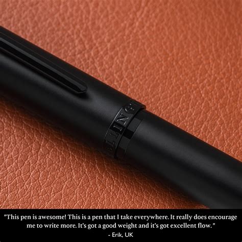 ellington pens stealth black luxury fountain  smooth etsy