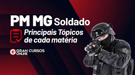 Concurso PM MG Soldado Principais tópicos de cada matéria YouTube