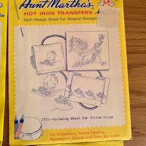 Set Of 4 Aunt Marthas Hot Iron Transfers Etsy