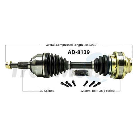 VW CV Axle Shaft Front Passenger Side Aftermarket AD8139 Surtrack