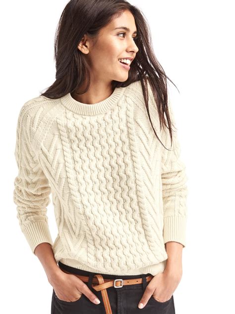 Wavy Cable Knit Sweater Long Cable Knit Sweater White Cable Knit