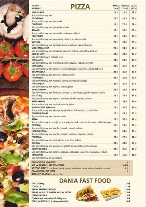 Menu At Pieprz I Wanilia Pizzeria Chynowa