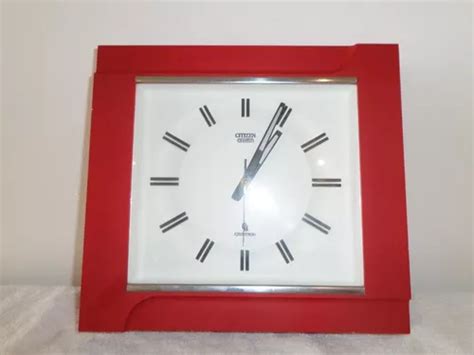 Antiguo Reloj De Pared Citizen Crystron Rojo Vintage MercadoLibre