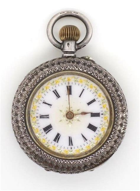 Engraved Swiss Fob Watch With Enamel Dial Watches Pocket And Fob