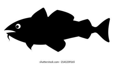 Cod Fish Silhouette Vector Icon Isolated Stock Vector Royalty Free